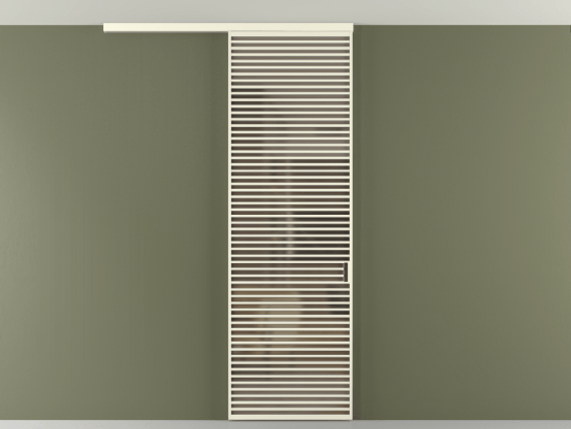 Перегородка Формато вдоль стены на потолок 1 створка АЛПР 040.07 Алюминий молочно-белый Сатинированное бронзовое стекло, триплекс Цена 9760 AZE | Volhovec