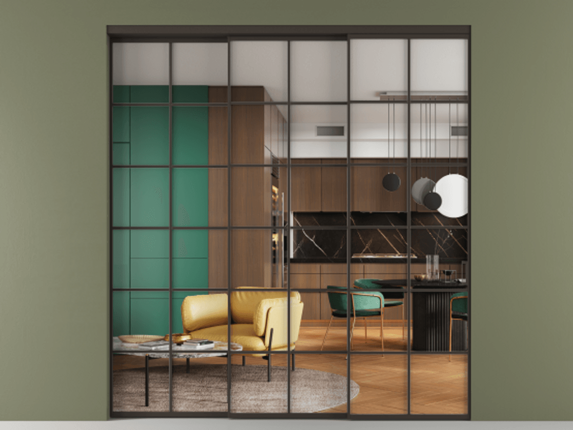 Перегородка Formato внутри проёма 3 створки с синхронным механизмом АЛПР 040.05 Алюминий антрацит Прозрачное стекло "Crystal Vision", калёное. Цена 22780 AZE 1. Полотно 3 шт. (800/2100 мм)
2. Комплект установки раздвижной системы
3. Базовый комплект фурнитуры
4. Комплект фурнитуры телескопик синхро-2
5.Ручка RONDO
. Фабрика дверей Волховец 8 (800) 551 43 19 Перегородка Formato внутри проёма 3 створки с синхронным механизмом АЛПР 040.05 Алюминий антрацит Прозрачное стекло "Crystal Vision", калёное Цена 22780 AZE | Volhovec