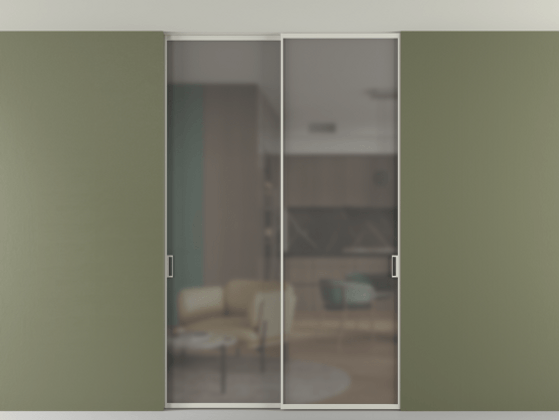 Перегородка Формато внутри проёма скрытое крепление в потолок 2 створки АЛПР 040.01 Алюминий тёплый серый Сатинированное серое стекло, триплекс. Цена 12470 AZE 1. Полотно 2 шт. (800/2100 мм)
2. Комплект установки раздвижной системы
3. Базовый комплект фурнитуры
4. Ручка Рондо. Фабрика дверей Волховец 8 (800) 551 43 19 Перегородка Формато внутри проёма скрытое крепление в потолок 2 створки АЛПР 040.01 Алюминий тёплый серый Сатинированное серое стекло, триплекс Цена 12470 AZE | Volhovec