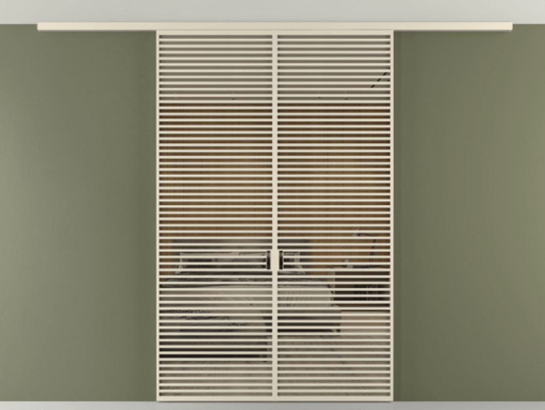 Перегородка Формато вдоль стены на потолок 2 створки АЛПР 040.07 Алюминий бежево-серый Рефлективное бронзовое стекло "Стопсол", калёное Цена 669060 сом | Volhovec