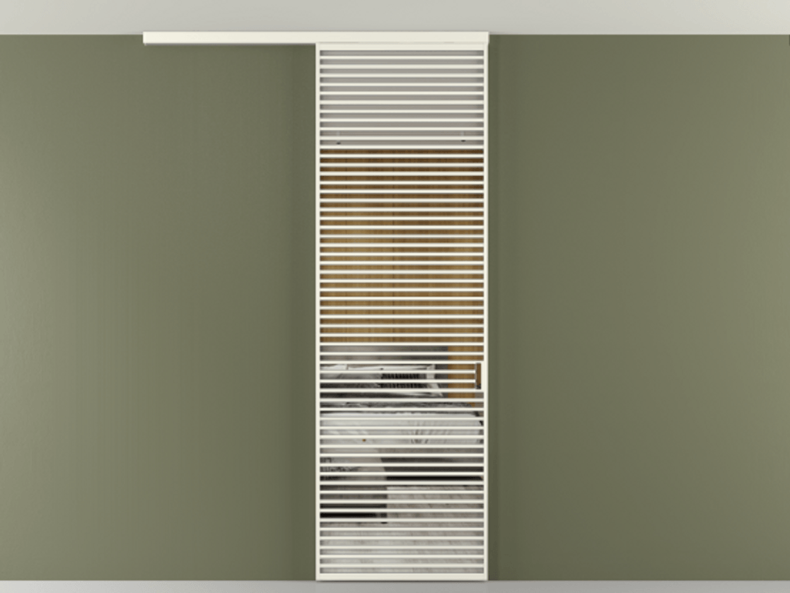 Перегородка Формато вдоль стены на потолок 1 створка АЛПР 040.07 Алюминий жемчужный Двустороннее зеркало, триплекс , триплекс 6 мм Цена 9760 AZE | Volhovec