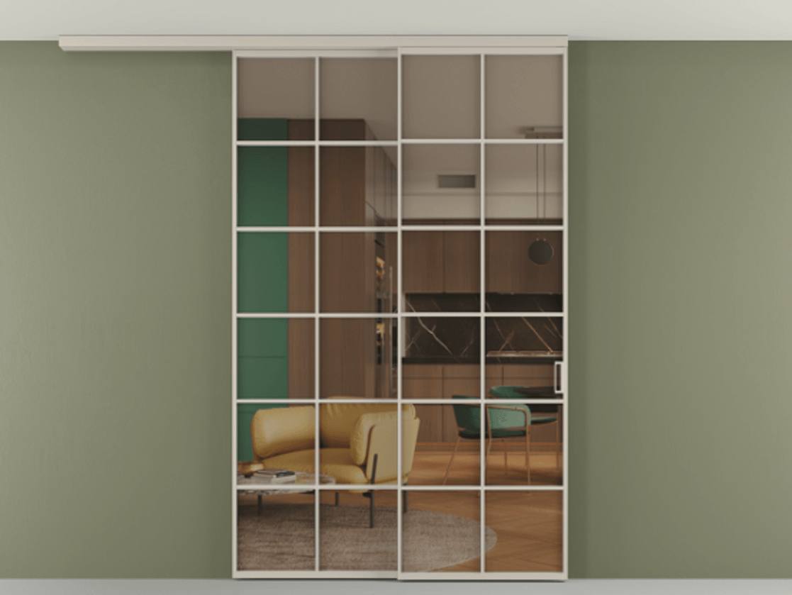 Перегородка Формато вдоль стены на потолок 2 створки с синхронным механизмом АЛПР 040.05 Алюминий светло-бежевый Прозрачное бронзовое стекло, триплекс. Цена 15210 AZE 1. Полотно 2 шт. (800/2100 мм)
2. Комплект установки раздвижной системы
3. Базовый комплект фурнитуры
4.Ручка Рондо. Фабрика дверей Волховец 8 (800) 551 43 19 Перегородка Формато вдоль стены на потолок 2 створки с синхронным механизмом АЛПР 040.05 Алюминий светло-бежевый Прозрачное бронзовое стекло, триплекс Цена 15210 AZE | Volhovec