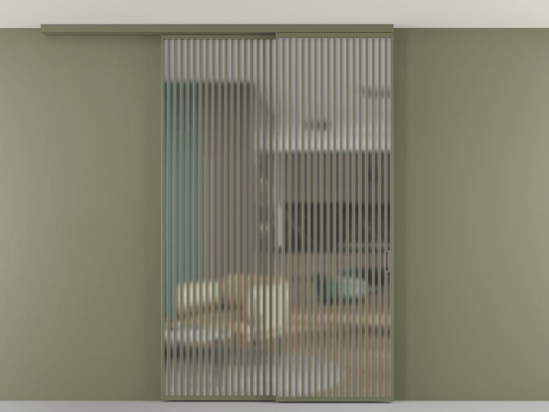 Перегородка Формато вдоль стены на потолок 2 створки с синхронным механизмом АЛПР 040.06 Алюминий оливковый тёмный Сатинированное стекло "Мателюкс Кристал Вижн", калёное, матовое, каленое 6 мм. Цена 24150 AZE 1. Полотно 2 шт. (800/2100 мм)
2. Комплект установки раздвижной системы
3. Базовый комплект фурнитуры
4.Ручка Рондо. Фабрика дверей Волховец 8 (800) 551 43 19 Перегородка Формато вдоль стены на потолок 2 створки с синхронным механизмом АЛПР 040.06 Алюминий оливковый тёмный Сатинированное стекло "Мателюкс Кристал Вижн", калёное, матовое, каленое 6 мм Цена 24150 AZE | Volhovec