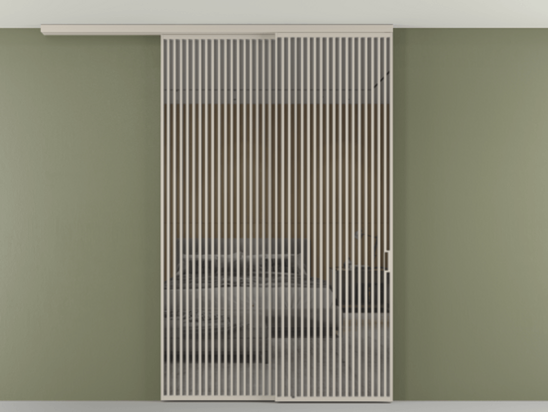 Перегородка Формато вдоль стены на потолок 2 створки с синхронным механизмом АЛПР 040.06 Алюминий светло-бежевый Рефлективное серое стекло "Стопсол", калёное. Цена 24150 AZE 1. Полотно 2 шт. (800/2100 мм)
2. Комплект установки раздвижной системы
3. Базовый комплект фурнитуры
4.Ручка Рондо. Фабрика дверей Волховец 8 (800) 551 43 19 Перегородка Формато вдоль стены на потолок 2 створки с синхронным механизмом АЛПР 040.06 Алюминий светло-бежевый Рефлективное серое стекло "Стопсол", калёное Цена 24150 AZE | Volhovec