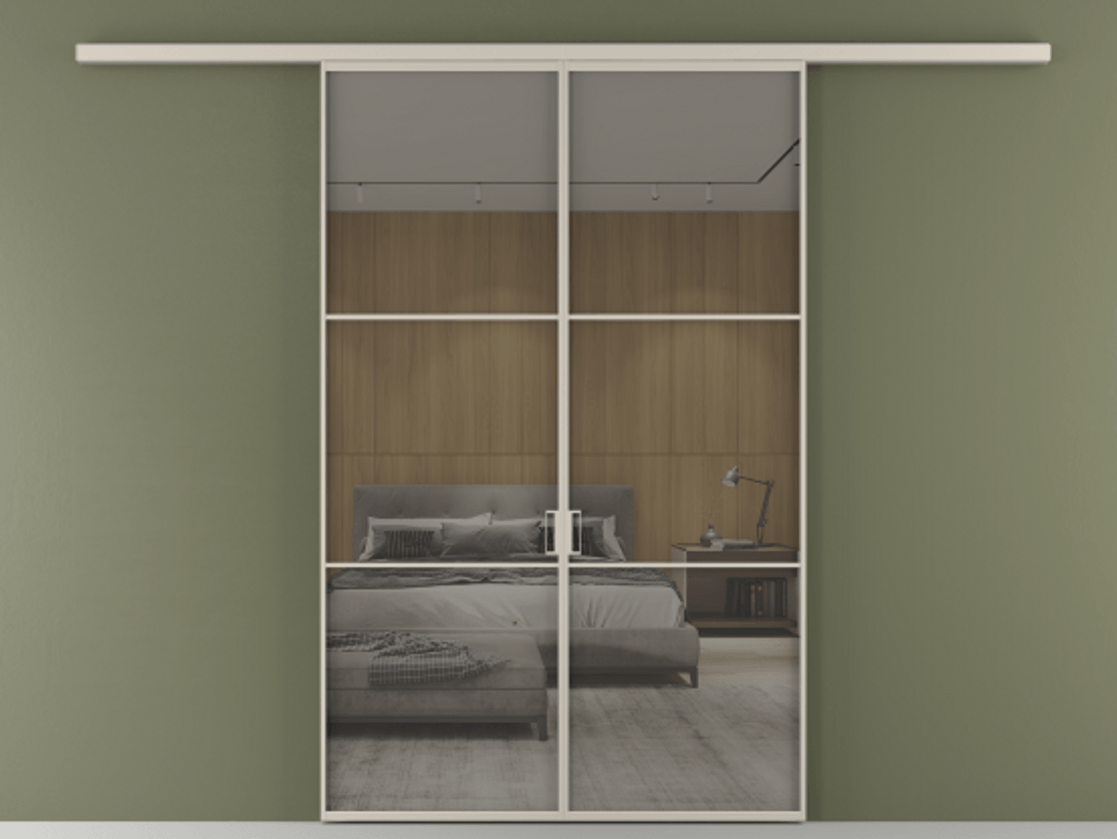 Перегородка Formato вдоль стены 2 створки АЛПР 040.03 Алюминий светло-бежевый Рефлективное серое стекло "Stopsol", калёное. Цена 12980 AZE 1. Полотно 2 шт. (800/2100 мм)
2. Комплект установки раздвижной системы
3. Базовый комплект фурнитуры
4.Ручка RONDO
. Фабрика дверей Волховец 8 (800) 551 43 19 Перегородка Formato вдоль стены 2 створки АЛПР 040.03 Алюминий светло-бежевый Рефлективное серое стекло "Stopsol", калёное Цена 12980 AZE | Volhovec