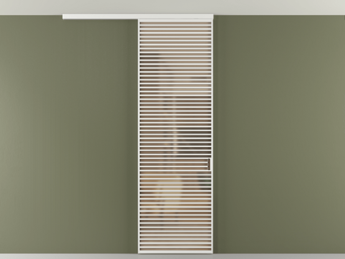 Перегородка Формато вдоль стены на потолок 1 створка АЛПР 040.07 Алюминий белоснежный Сатинированное оранжевое стекло, триплекс Цена 9300 AZE | Volhovec