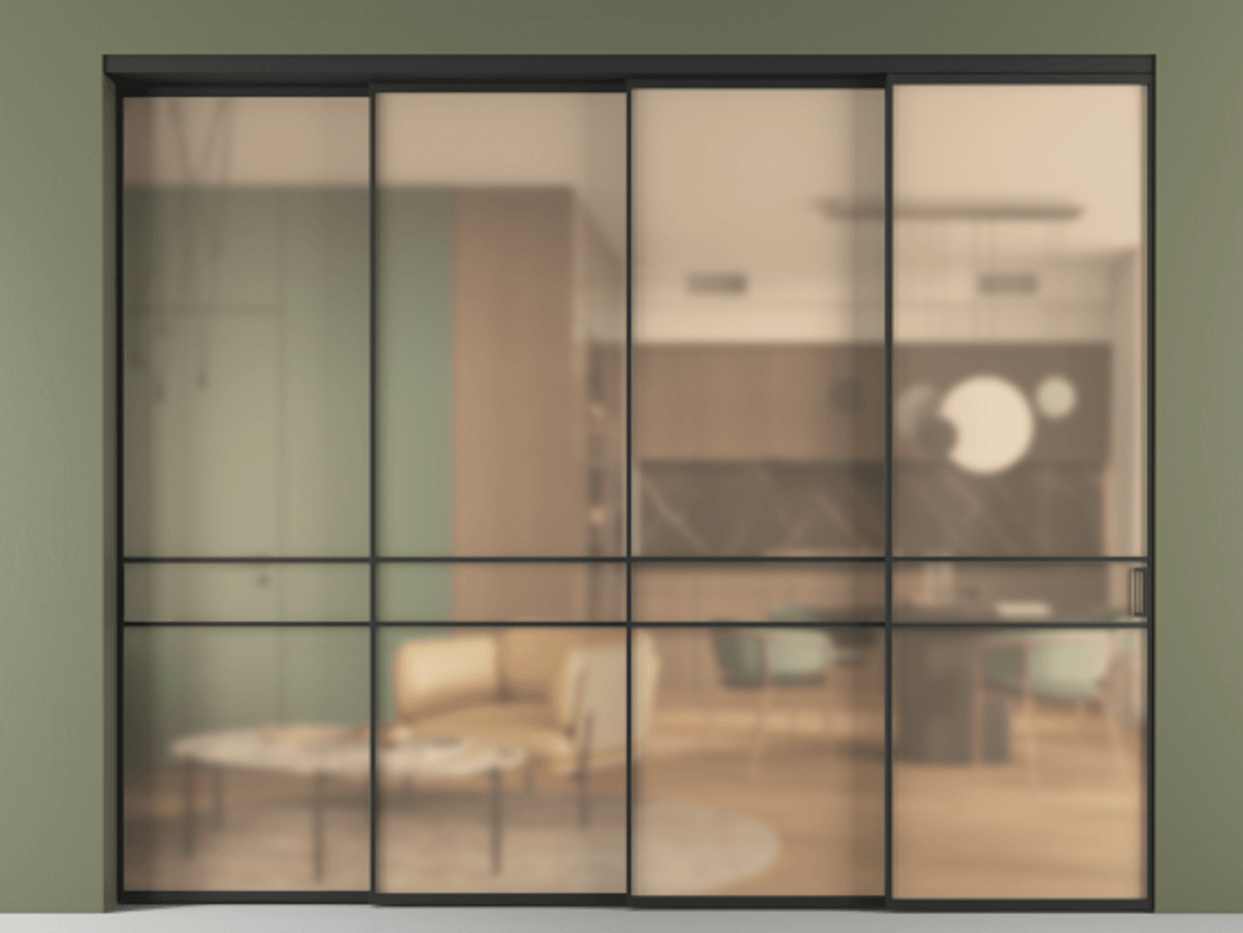 Перегородка Formato внутри проёма 4 створки с синхронным механизмом АЛПР 040.02 Алюминий Черный Сатинированное оранжевое стекло, триплекс. Скрытый короб ЧЕР Цена 22300 AZE 1. Полотно 4 шт. (800/2100 мм)
2. Комплект установки раздвижной системы
3. Базовый комплект фурнитуры
4. Комплект фурнитуры телескопик синхро-3
5. Ручка RONDO
. Фабрика дверей Волховец 8 (800) 551 43 19 Перегородка Formato внутри проёма 4 створки с синхронным механизмом АЛПР 040.02 Алюминий Черный Сатинированное оранжевое стекло, триплекс Цена 22300 AZE | Volhovec