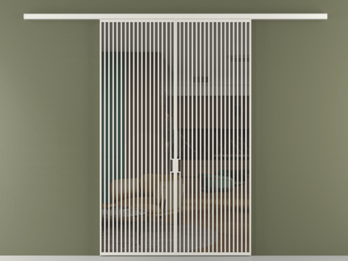 Перегородка Формато вдоль стены 2 створки АЛПР 040.06 Алюминий серый Прозрачное серое стекло, триплекс Цена 17850 AZE | Volhovec