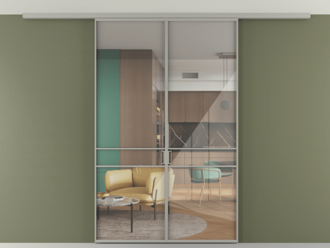 Перегородка Формато вдоль стены на потолок 2 створки АЛПР 040.02 Алюминий нейтральный серый Рефлективное прозрачное стекло "Стопсол", калёное. Цена 10830 AZE 1. Полотно 2 шт. (800/2100 мм)
2. Комплект установки раздвижной системы
3. Базовый комплект фурнитуры
4.Ручка Рондо. Фабрика дверей Волховец 8 (800) 551 43 19 Перегородка Формато вдоль стены на потолок 2 створки АЛПР 040.02 Алюминий нейтральный серый Рефлективное прозрачное стекло "Стопсол", калёное Цена 10830 AZE | Volhovec