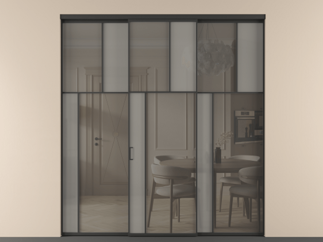 Перегородка Mosaic внутри проема трёхстворчатая #VENDORCODE# #FURNISH# #GLASS# Цена #PRICE# #CURRENCY# | Volhovec