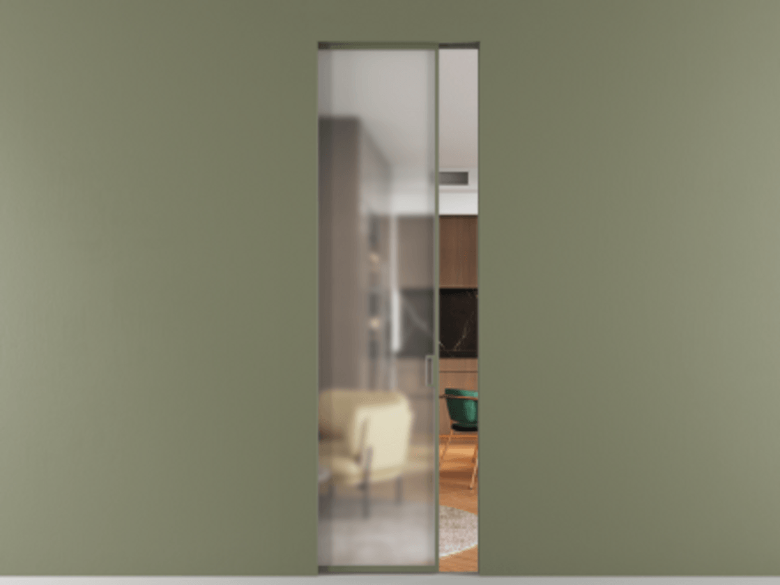 Перегородка Формато скрытый пенал 1 створка АЛПР 040.01 Алюминий оливковый тёмный Сатинированное стекло "Мателюкс Кристал Вижн", калёное, матовое, каленое 6 мм. Цена 8210 AZE . Фабрика дверей Волховец 8 (800) 551 43 19 Перегородка Формато скрытый пенал 1 створка АЛПР 040.01 Алюминий оливковый тёмный Сатинированное стекло "Мателюкс Кристал Вижн", калёное, матовое, каленое 6 мм Цена 8210 AZE | Volhovec