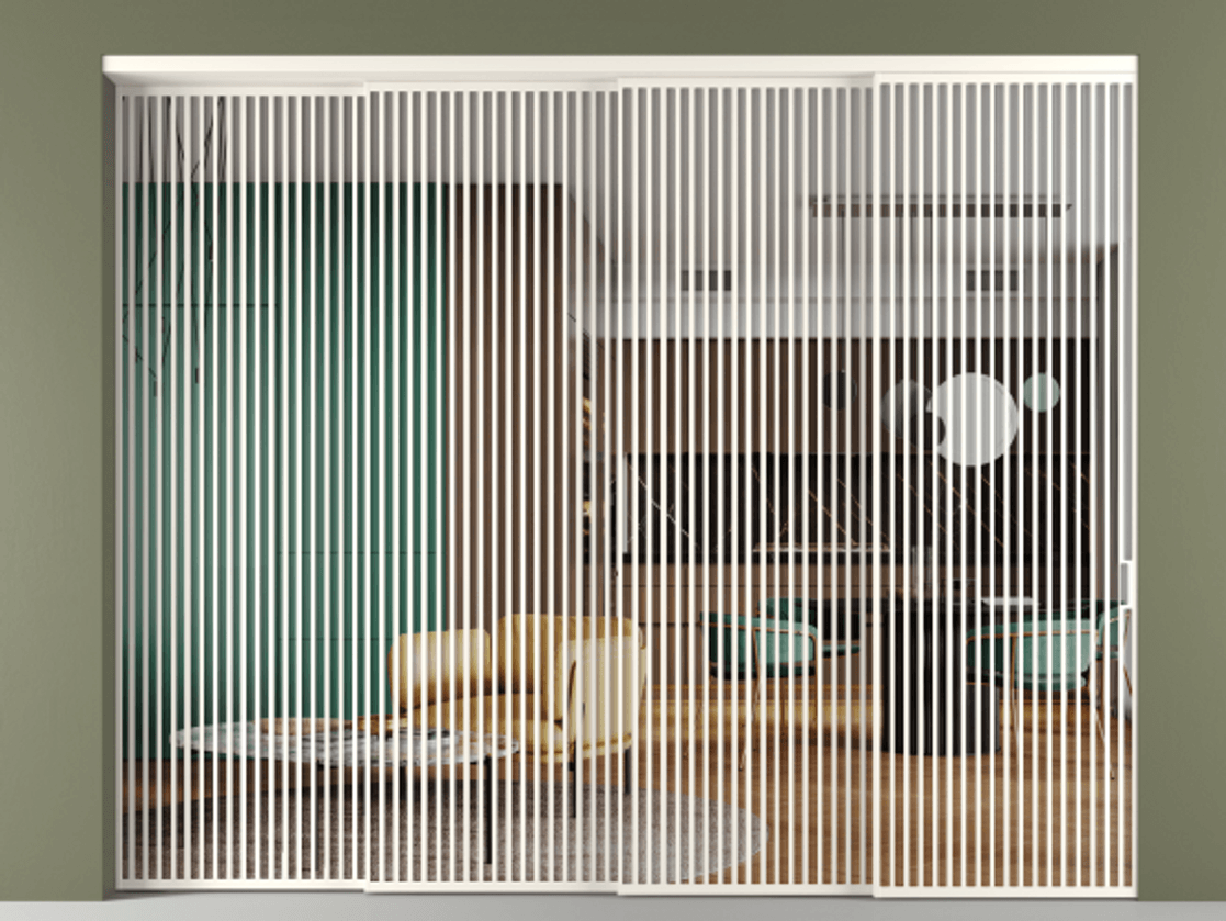 Перегородка Формато внутри проёма 4 створки с синхронным механизмом АЛПР 040.06 Алюминий пудровый белый Прозрачное стекло "Кристал Вижн", калёное. Цена 41850 AZE 1. Полотно 4 шт. (800/2100 мм)
2. Комплект установки раздвижной системы
3. Базовый комплект фурнитуры
4. Комплект фурнитуры телескопик синхро-3
5. Ручка Рондо. Фабрика дверей Волховец 8 (800) 551 43 19 Перегородка Формато внутри проёма 4 створки с синхронным механизмом АЛПР 040.06 Алюминий пудровый белый Прозрачное стекло "Кристал Вижн", калёное Цена 41850 AZE | Volhovec