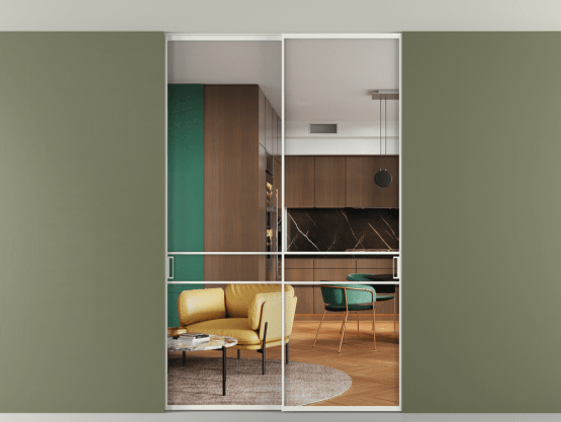 Перегородка Формато внутри проёма скрытое крепление в потолок 2 створки АЛПР 040.02 Алюминий светло-серый Прозрачное стекло "Кристал Вижн", калёное. Цена 305520 ₽ 1. Полотно 2 шт. (800/2100 мм)
2. Комплект установки раздвижной системы
3. Базовый комплект фурнитуры
4. Ручка Рондо. Фабрика дверей Волховец 8 (800) 551 43 19 Перегородка Формато внутри проёма скрытое крепление в потолок 2 створки АЛПР 040.02 Алюминий светло-серый Прозрачное стекло "Кристал Вижн", калёное Цена 305520 ₽ | Volhovec