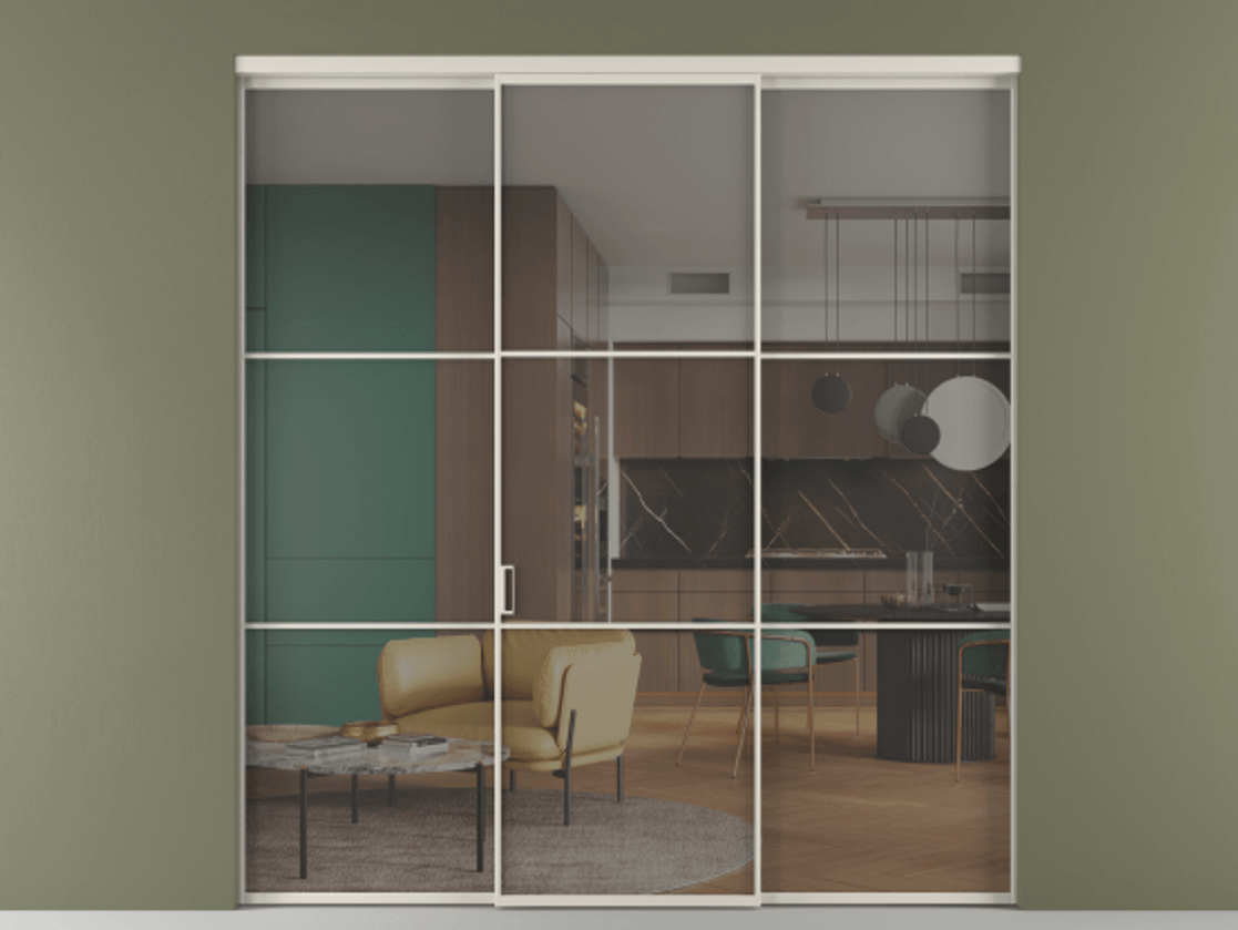 Перегородка Формато внутри проёма 3 створки АЛПР 040.03 Алюминий облачно-серый Прозрачное серое стекло, триплекс. Цена 12370 AZE 1. Полотно 3 шт. (800/2100 мм)
2. Комплект установки раздвижной системы
3. Базовый комплект фурнитуры
4.Ручка Рондо. Фабрика дверей Волховец 8 (800) 551 43 19 Перегородка Формато внутри проёма 3 створки АЛПР 040.03 Алюминий облачно-серый Прозрачное серое стекло, триплекс Цена 12370 AZE | Volhovec