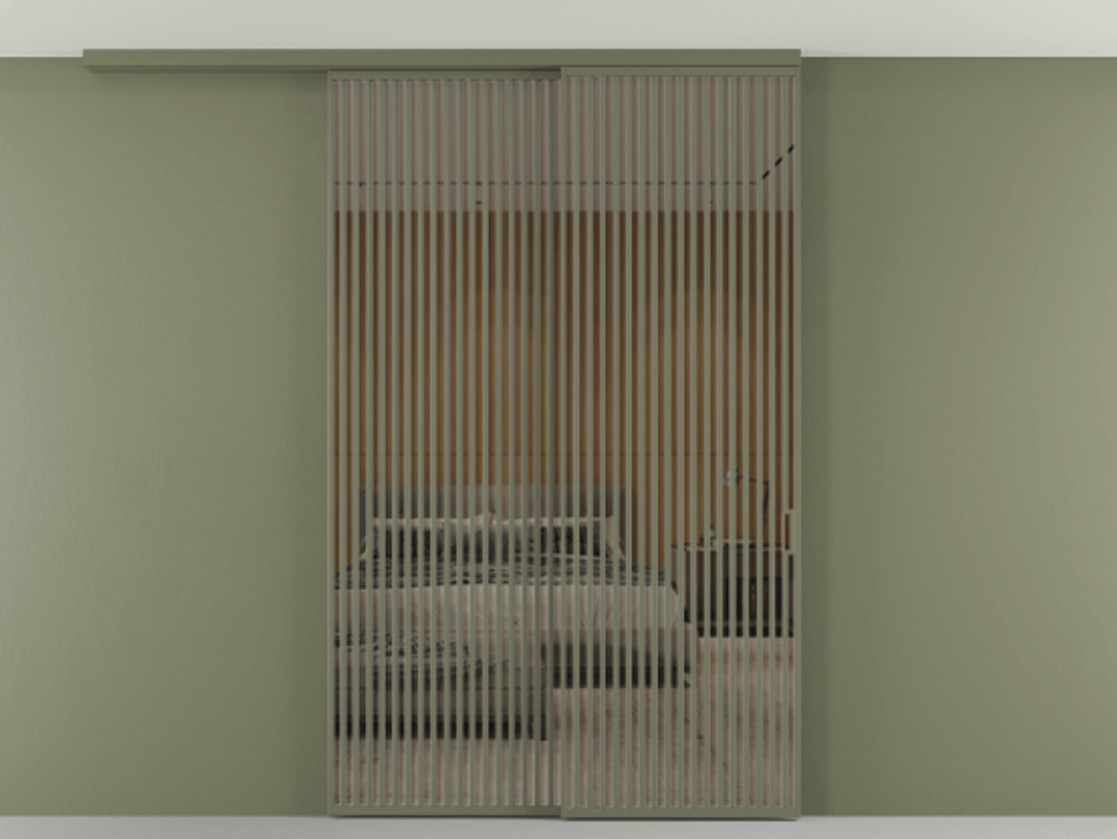 Перегородка Формато вдоль стены на потолок 2 створки с синхронным механизмом АЛПР 040.06 Алюминий оливковый тёмный Рефлективное бронзовое стекло "Стопсол", калёное. Цена 24150 AZE 1. Полотно 2 шт. (800/2100 мм)
2. Комплект установки раздвижной системы
3. Базовый комплект фурнитуры
4.Ручка Рондо. Фабрика дверей Волховец 8 (800) 551 43 19 Перегородка Формато вдоль стены на потолок 2 створки с синхронным механизмом АЛПР 040.06 Алюминий оливковый тёмный Рефлективное бронзовое стекло "Стопсол", калёное Цена 24150 AZE | Volhovec