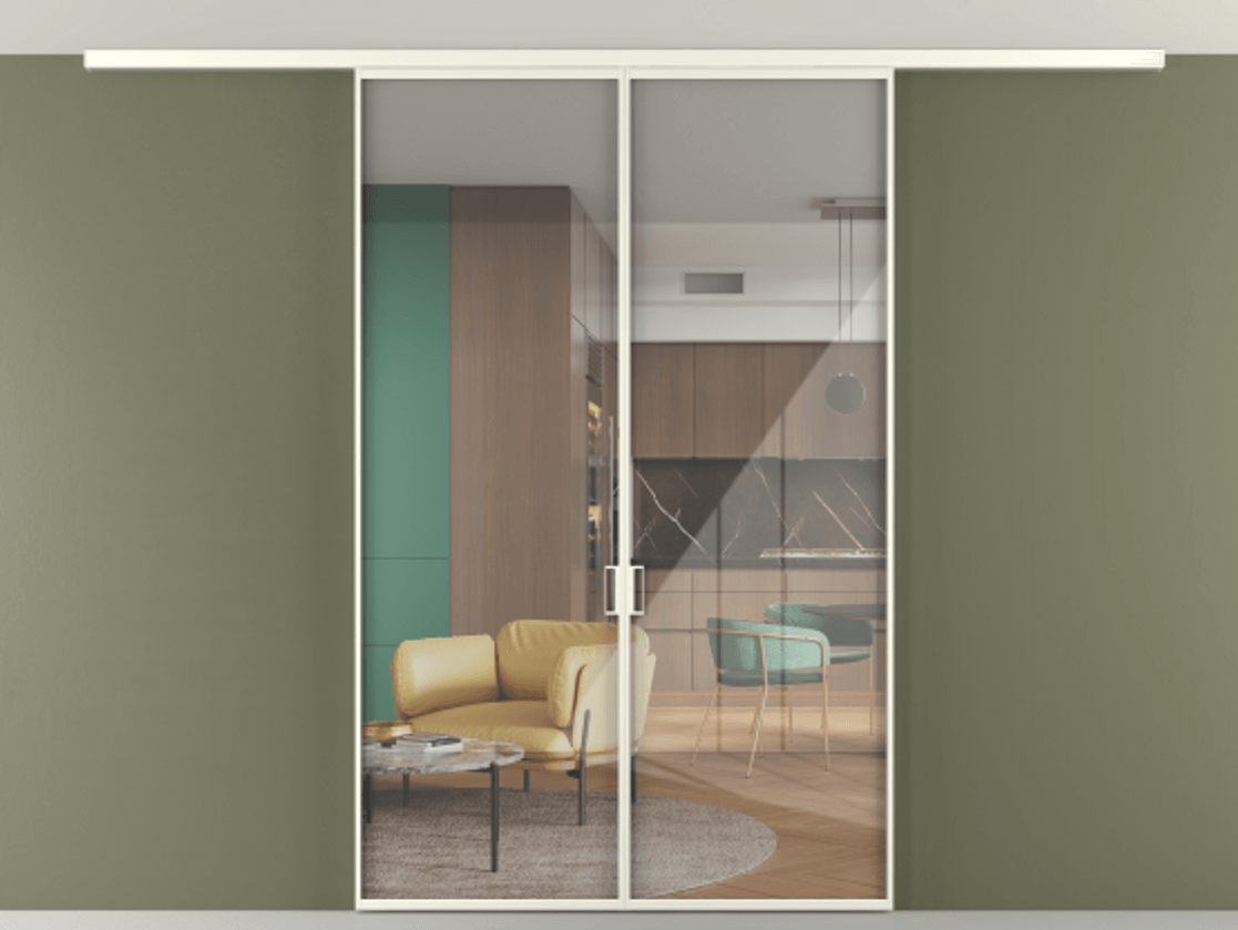 Перегородка Формато вдоль стены на потолок 2 створки АЛПР 040.01 Алюминий жемчужный Рефлективное прозрачное стекло "Стопсол", калёное. Цена 10330 AZE 1. Полотно 2 шт. (800/2100 мм)
2. Комплект установки раздвижной системы
3. Базовый комплект фурнитуры
4.Ручка Рондо. Фабрика дверей Волховец 8 (800) 551 43 19 Перегородка Формато вдоль стены на потолок 2 створки АЛПР 040.01 Алюминий жемчужный Рефлективное прозрачное стекло "Стопсол", калёное Цена 10330 AZE | Volhovec