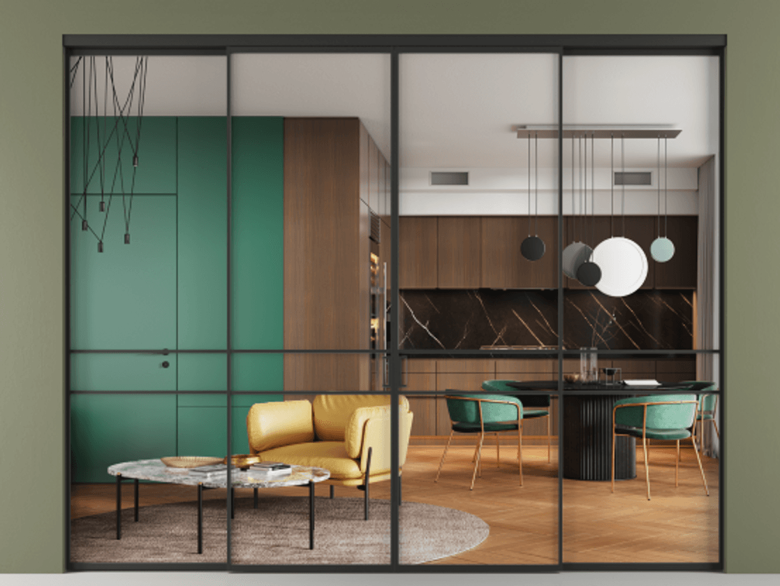Перегородка Formato внутри проёма четырёхстворчатая #VENDORCODE# #FURNISH# #GLASS# Цена #PRICE# #CURRENCY#  | Volhovec