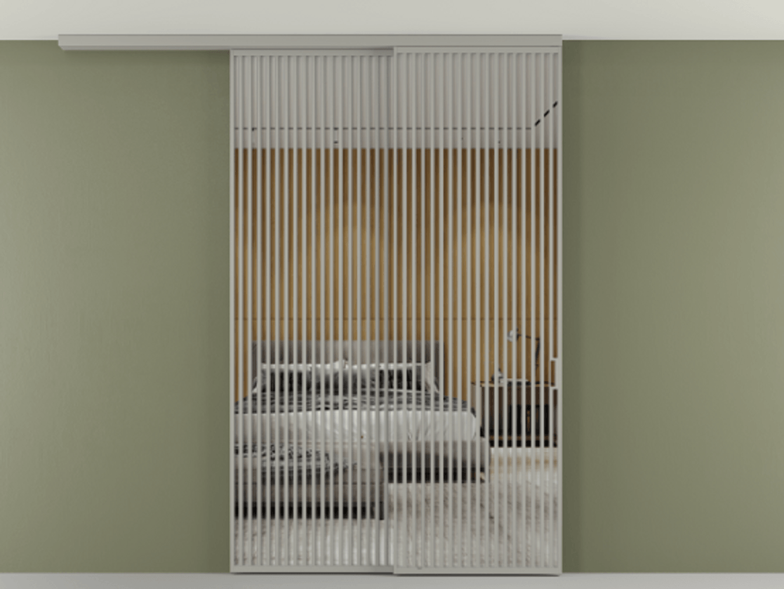 Перегородка Формато вдоль стены на потолок 2 створки с синхронным механизмом АЛПР 040.06 Алюминий нейтральный серый Двустороннее зеркало, триплекс , триплекс 6 мм. Цена 23480 AZE 1. Полотно 2 шт. (800/2100 мм)
2. Комплект установки раздвижной системы
3. Базовый комплект фурнитуры
4.Ручка Рондо. Фабрика дверей Волховец 8 (800) 551 43 19 Перегородка Формато вдоль стены на потолок 2 створки с синхронным механизмом АЛПР 040.06 Алюминий нейтральный серый Двустороннее зеркало, триплекс , триплекс 6 мм Цена 23480 AZE | Volhovec