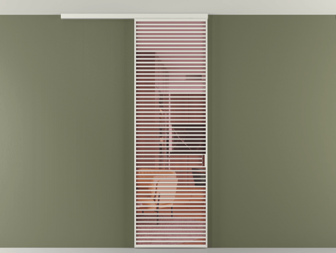 Перегородка Formato вдоль стены на потолок 1 створка АЛПР 040.07 Алюминий серый Прозрачное розовое стекло, триплекс Цена 11700 AZE | Volhovec