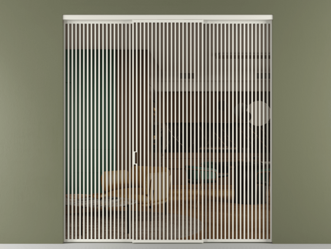 Перегородка Формато внутри проёма 3 створки АЛПР 040.06 Алюминий Белый Прозрачное бронзовое стекло, триплекс Цена 22830 AZE | Volhovec