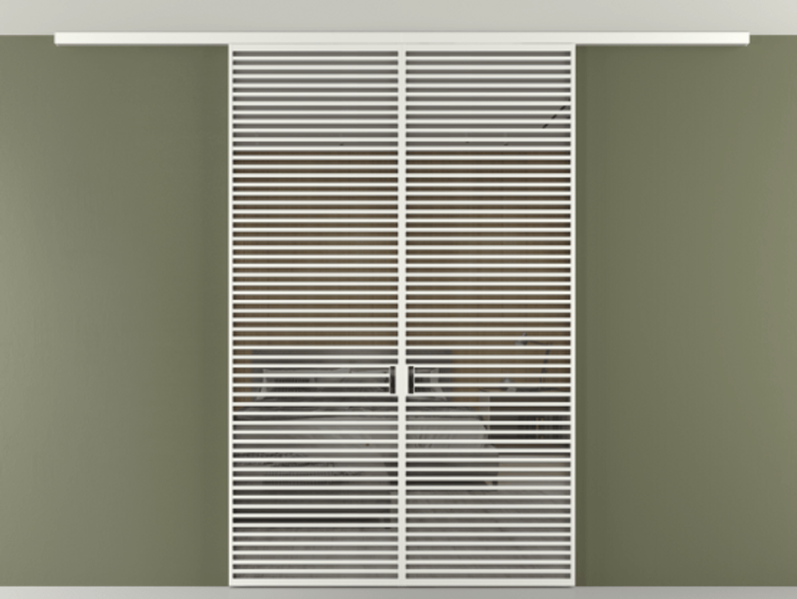 Перегородка Формато вдоль стены на потолок 2 створки АЛПР 040.07 Алюминий светло-серый Рефлективное серое стекло "Стопсол", калёное Цена 23950 AZE | Volhovec