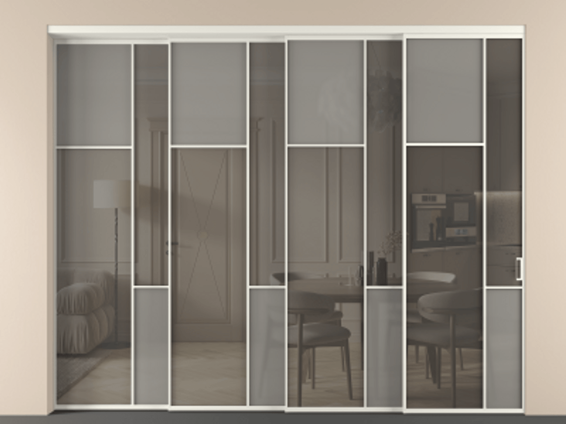 Перегородка Mosaic внутри проема телескопик синхро-4 #VENDORCODE# #FURNISH# #GLASS# Цена #PRICE# #CURRENCY# | Volhovec