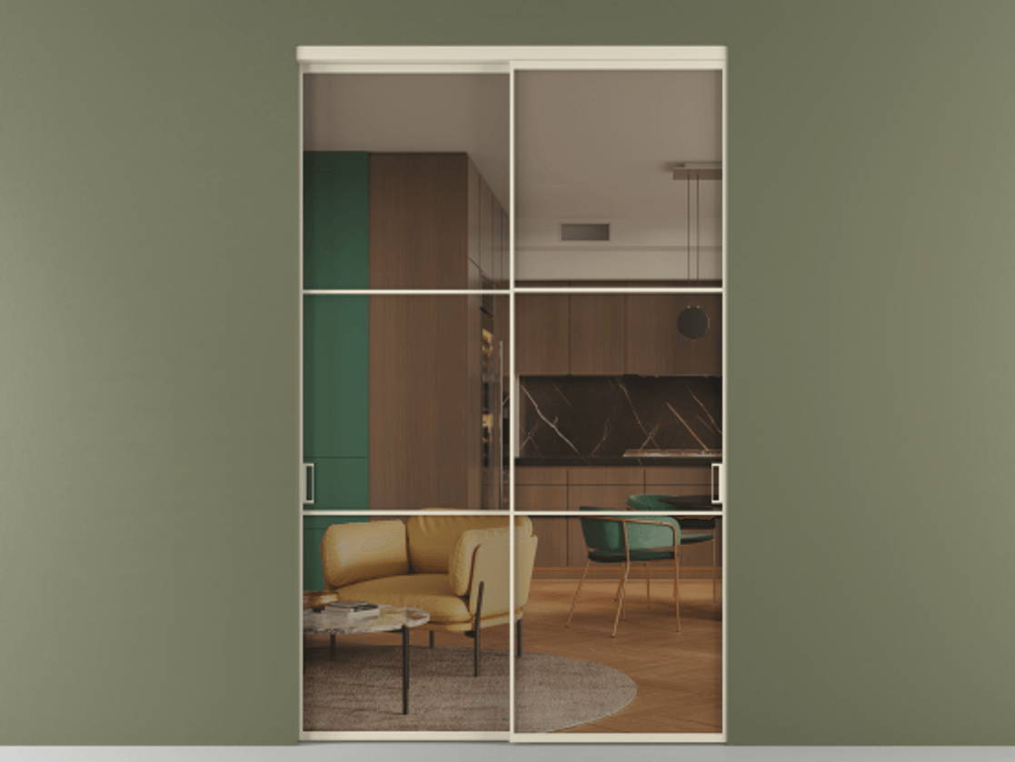 Перегородка Формато внутри проёма 2 створки АЛПР 040.03 Алюминий бежево-серый Прозрачное бронзовое стекло, триплекс. Цена 22140 AZE 1. Полотно 2 шт. (800/2100 мм)
2. Комплект установки раздвижной системы
3. Базовый комплект фурнитуры
4.Ручка Рондо. Фабрика дверей Волховец 8 (800) 551 43 19 Перегородка Формато внутри проёма 2 створки АЛПР 040.03 Алюминий бежево-серый Прозрачное бронзовое стекло, триплекс Цена 22140 AZE | Volhovec