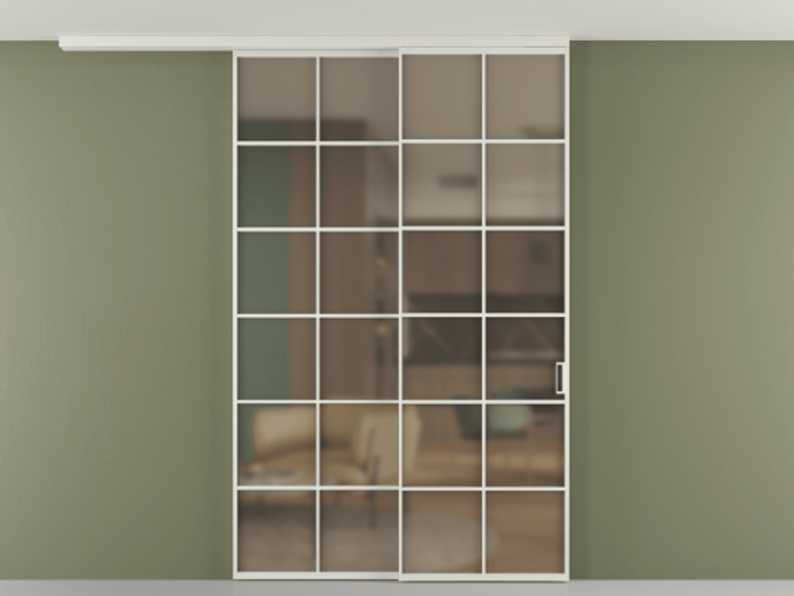 Перегородка Формато вдоль стены на потолок 2 створки с синхронным механизмом АЛПР 040.05 Алюминий серый Сатинированное бронзовое стекло, триплекс. Цена 15210 AZE 1. Полотно 2 шт. (800/2100 мм)
2. Комплект установки раздвижной системы
3. Базовый комплект фурнитуры
4.Ручка Рондо. Фабрика дверей Волховец 8 (800) 551 43 19 Перегородка Формато вдоль стены на потолок 2 створки с синхронным механизмом АЛПР 040.05 Алюминий серый Сатинированное бронзовое стекло, триплекс Цена 15210 AZE | Volhovec