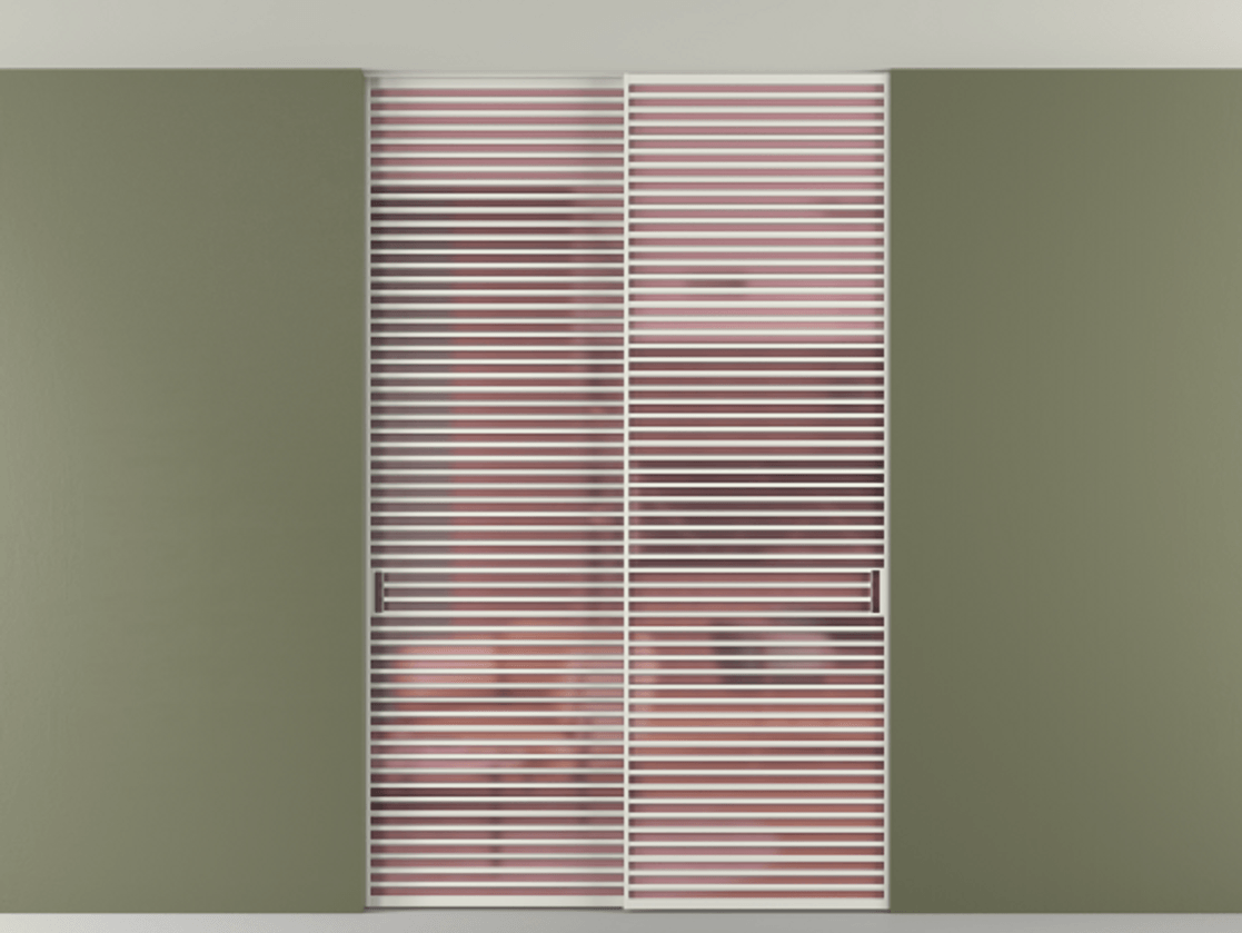 Перегородка Формато внутри проёма скрытое крепление в потолок 2 створки АЛПР 040.07 Алюминий серый Сатинированное розовое стекло, триплекс Цена 21400 AZE | Volhovec