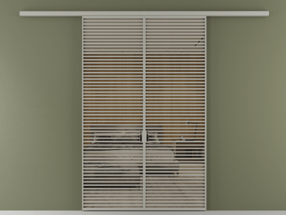 Перегородка Formato вдоль стены 2 створки АЛПР 040.07 Алюминий нейтральный серый Рефлективное бронзовое стекло "Stopsol", калёное Цена 23200 AZE | Volhovec