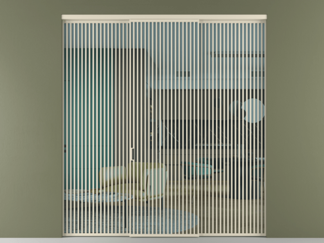 Перегородка Formato внутри проёма 3 створки АЛПР 040.06 Алюминий бежево-серый Прозрачное голубое стекло, триплекс Цена 30600 AZE | Volhovec