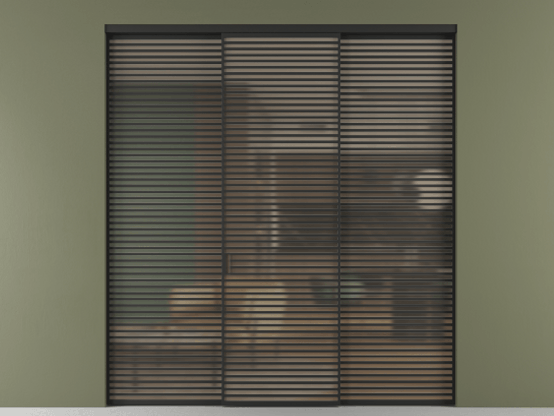 Перегородка Formato внутри проёма 3 створки АЛПР 040.07 Алюминий Черный Сатинированное бронзовое стекло, триплекс. Скрытый короб ЧЕР Цена 29270 AZE 1. Полотно 3 шт. (800/2100 мм)
2. Комплект установки раздвижной системы
3. Базовый комплект фурнитуры
4.Ручка RONDO. Фабрика дверей Волховец 8 (800) 551 43 19 Перегородка Formato внутри проёма 3 створки АЛПР 040.07 Алюминий Черный Сатинированное бронзовое стекло, триплекс Цена 29270 AZE | Volhovec