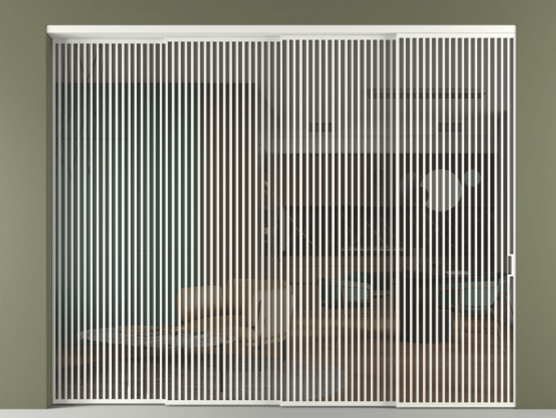 Перегородка Формато внутри проёма 4 створки с синхронным механизмом АЛПР 040.06 Алюминий светло-серый Прозрачное серое стекло, триплекс. Цена 40520 AZE 1. Полотно 4 шт. (800/2100 мм)
2. Комплект установки раздвижной системы
3. Базовый комплект фурнитуры
4. Комплект фурнитуры телескопик синхро-3
5. Ручка Рондо. Фабрика дверей Волховец 8 (800) 551 43 19 Перегородка Формато внутри проёма 4 створки с синхронным механизмом АЛПР 040.06 Алюминий светло-серый Прозрачное серое стекло, триплекс Цена 40520 AZE | Volhovec