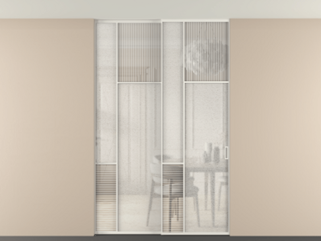 Перегородка Mosaic внутри проема двустворчатая в потолок #VENDORCODE# #FURNISH# #GLASS# Цена #PRICE# #CURRENCY# | Volhovec