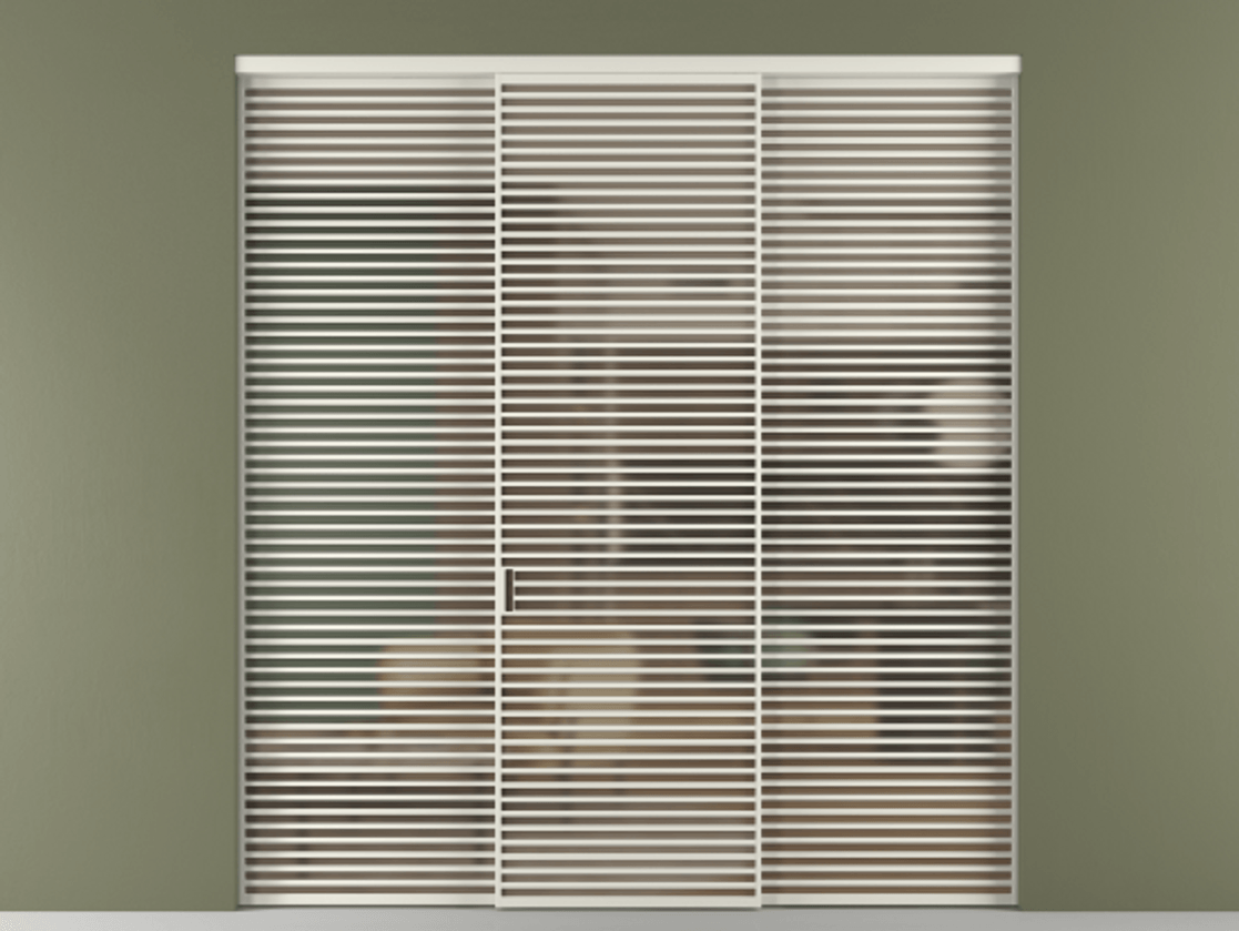 Перегородка Formato внутри проёма 3 створки АЛПР 040.07 Алюминий Белый Сатинированное бронзовое стекло, триплекс Цена 22830 AZE | Volhovec