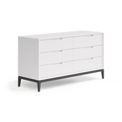Комод Velvet 6 ящиков Матовый пудровый белый