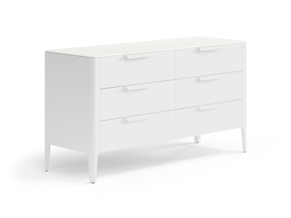 Мебель Комод Piega 6 ящиков. Цвет Матовый белоснежный. Материал Гладкая эмаль. Коллекция Комод Piega 6 ящиков. Картинка.
