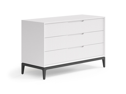 Мебель Комод Velvet 3 ящика. Цвет Матовый пудровый белый. Материал Гладкая эмаль. Коллекция Комод Velvet 3 ящика. Картинка.