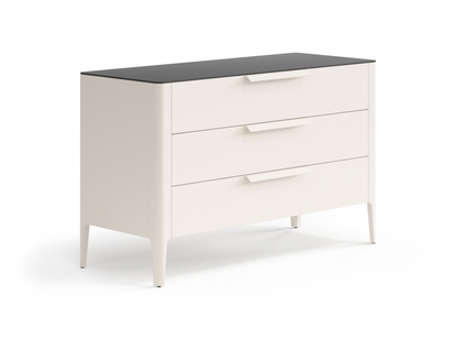 Мебель Комод Piega 3 ящика. Цвет Матовый бежево-серый. Материал Гладкая эмаль. Коллекция Комод Piega 3 ящика. Картинка.