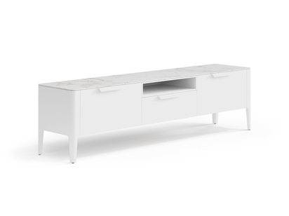 Мебель ТВ тумба Piega. Цвет Матовый белоснежный. Материал Гладкая эмаль. Коллекция ТВ тумба Piega. Картинка.