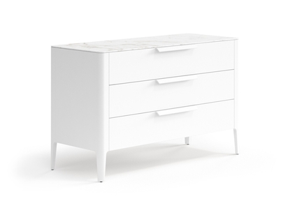 Мебель Комод Piega 3 ящика. Цвет Матовый светло-серый. Материал Гладкая эмаль. Коллекция Комод Piega 3 ящика. Картинка.