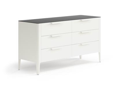 Мебель Комод Piega 6 ящиков. Цвет Матовый молочно-белый. Материал Гладкая эмаль. Коллекция Комод Piega 6 ящиков. Картинка.