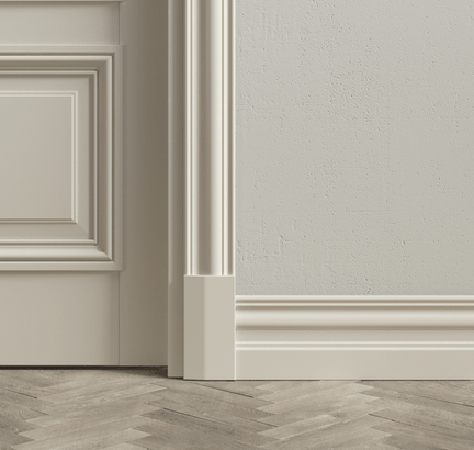 Плинтус Плинтус Высокий классический. Цвет Бук облачный серый. Коллекция Плинтус Высокий классический. Картинка.