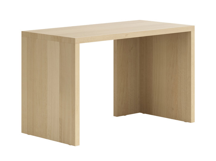 Мебель Стол Модуле письменный с двумя опорами. Цвет Эвкалипт бежевый матовый. Материал Шпон эвкалипта НатурВуд. Коллекция Стол Модуле письменный с двумя опорами. Картинка.