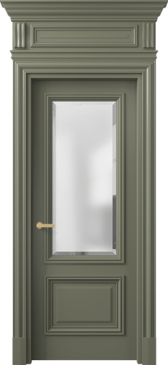 Дверь межкомнатная 7302 МОТ САТ-Ф. Цвет Матовый оливковый тёмный. Материал Гладкая эмаль. Коллекция Антик. Картинка.