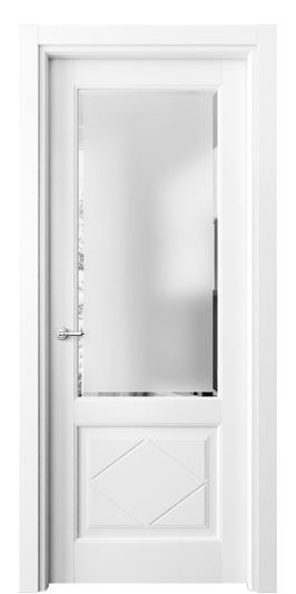 Дверь межкомнатная 6342 ББЛ САТ-Ф. Цвет Бук белоснежный. Материал Массив бука эмаль. Коллекция Toscana Rombo. Картинка.