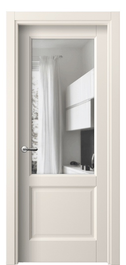 Дверь межкомнатная 1422 ПЭКБ ПРОЗ. Цвет ПЭТ кремово-белый. Материал ПЭТ. Коллекция Galant. Картинка.