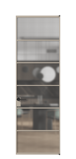 Дверь межкомнатная АЛПЛ040.04 Mesh silver АБСК. Цвет Алюминий бисквитный. Материал Алюминий в эмали. Коллекция Formato. Картинка.