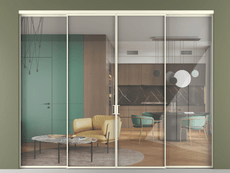 Перегородка Formato внутри проёма 4 створки