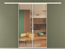 Перегородка Формато вдоль стены 2 створки